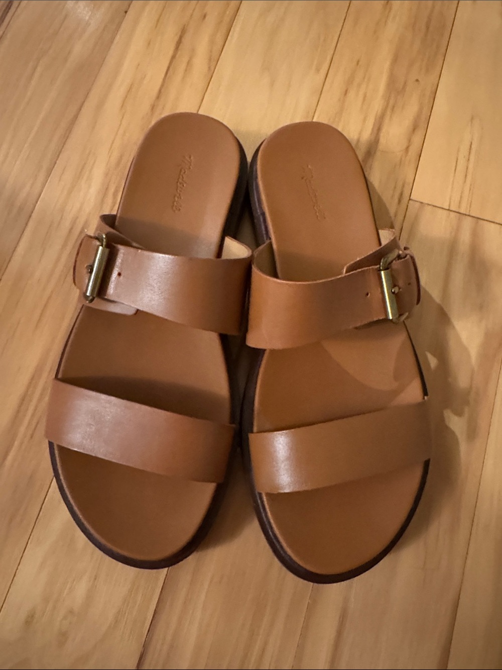 Madewell Leather Double-Strap Slide Sandals in Brown
7.5